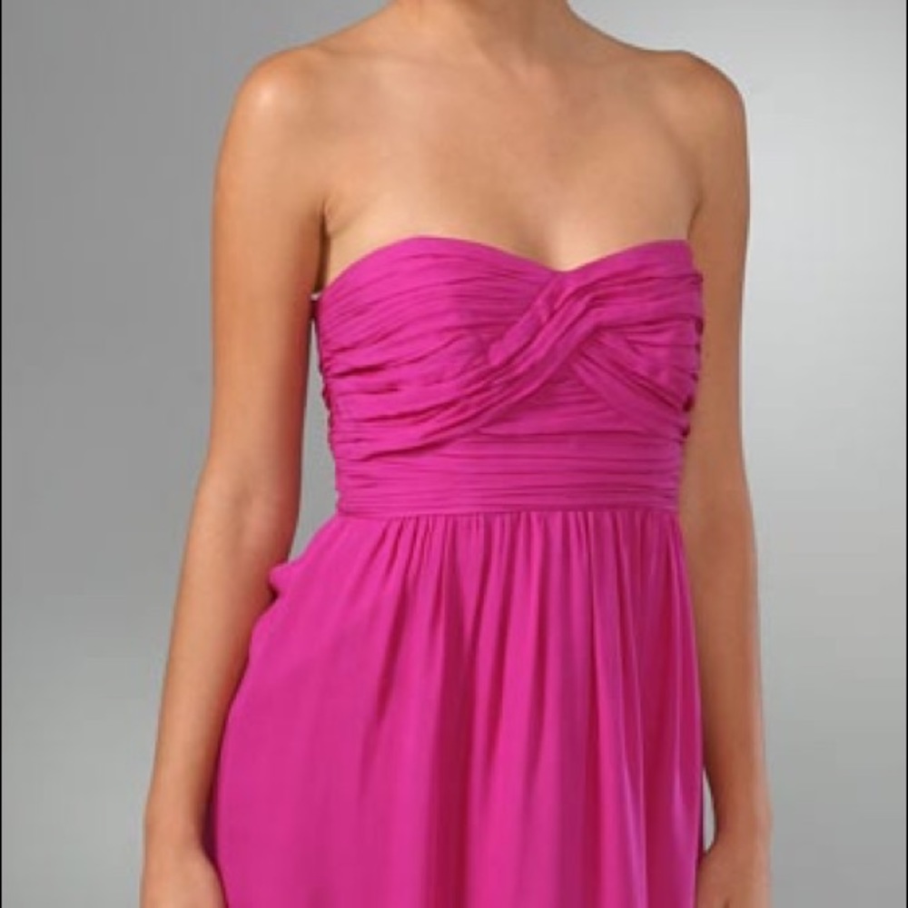 NWT Shoshanna Magenta CrissCross Strapless Dress